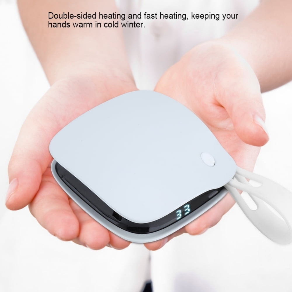 2-in-1 Hand Warmer & Power Bank 5000mAh – USB Rechargeable, White